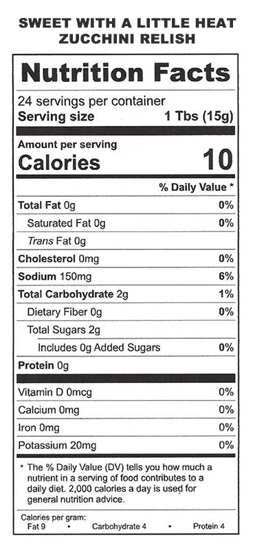 GIFT PACKAGE SWEET WITH A LITTLE HEAT, SWEET and DILL ZUCCHINI RELISH